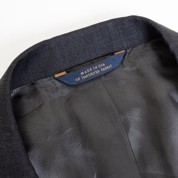 Brooks Brothers 2-Piece Fitzgerald Suit Wool Dark Gray Size 46 R 40W Made in USA - Picture 9 of 16